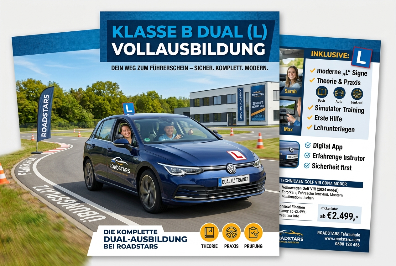 Klasse B Dual (L) Vollausbildung - Fahrschule Roadstars Graz - Führerschein - gut, schnell, günstig, einfach