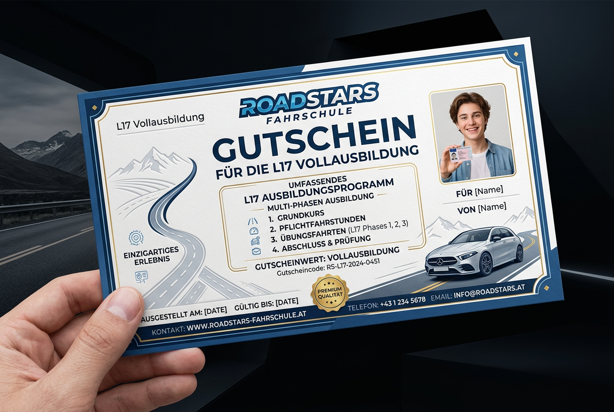 100€ Geschenkgutschein - Fahrschule Roadstars Graz - Führerschein - gut, schnell, günstig, einfach