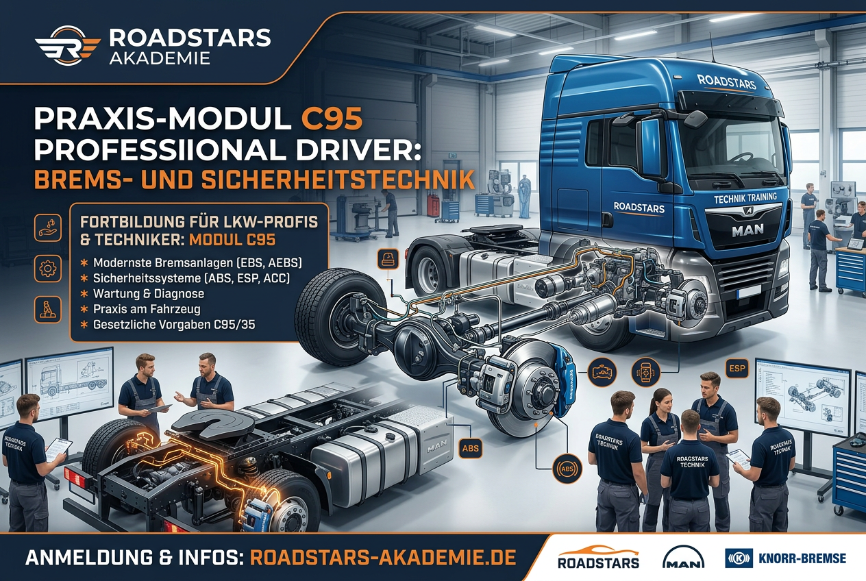 Modul Brems- und Sicherheitstechnik | C95 Berufskraftfahrerweiterbildung - Fahrschule Roadstars Graz - Führerschein - gut, schnell, günstig, einfach
